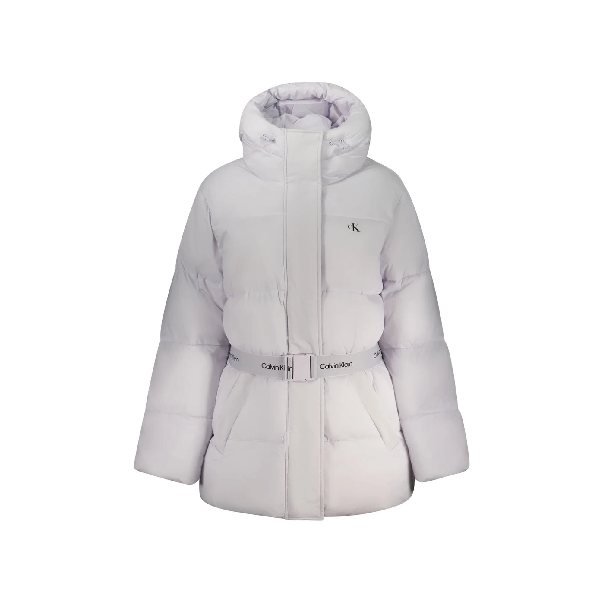 Calvin Klein Giubbotto Donna Cappuccio Zip Tasche Water Repellent Logo Giubbotti e Giacche Viola - foto prodotto